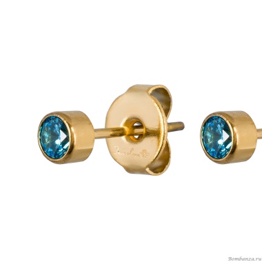 Пусеты Fiore Luna, Cubic zirconia Aquamarine, SWE0128 A G Пусеты Fiore Luna, Cubic zirconia Aquamarine, SWE0128 A G